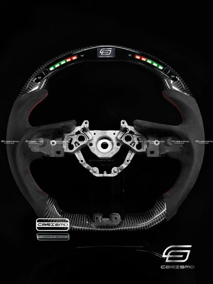 Carismo Steering Wheel For Nissan GT-R (R35 EBA) - Classic RPM LED - Gloss Carbon - Alcantara