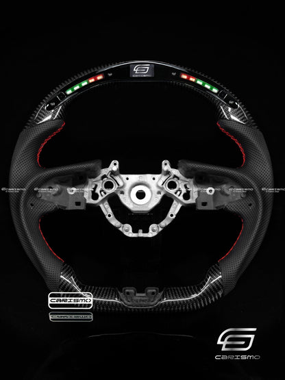 Carismo Steering Wheel For Nissan GT-R (R35 EBA) - Classic RPM LED - Gloss Carbon - Perforated Leather