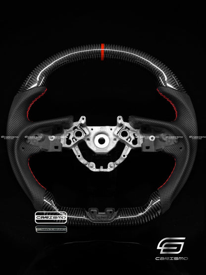 Carismo Steering Wheel For Nissan GT-R (R35 EBA) - Sport - Gloss Carbon - Perforated Leather