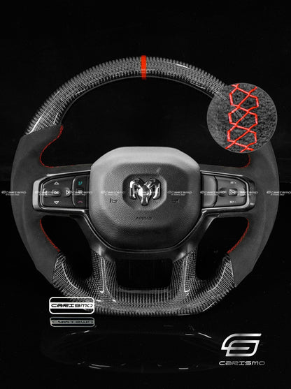 Carismo Steering Wheel For Ram 1500 TRX (DT) - Sport - Gloss Carbon - Alcantara