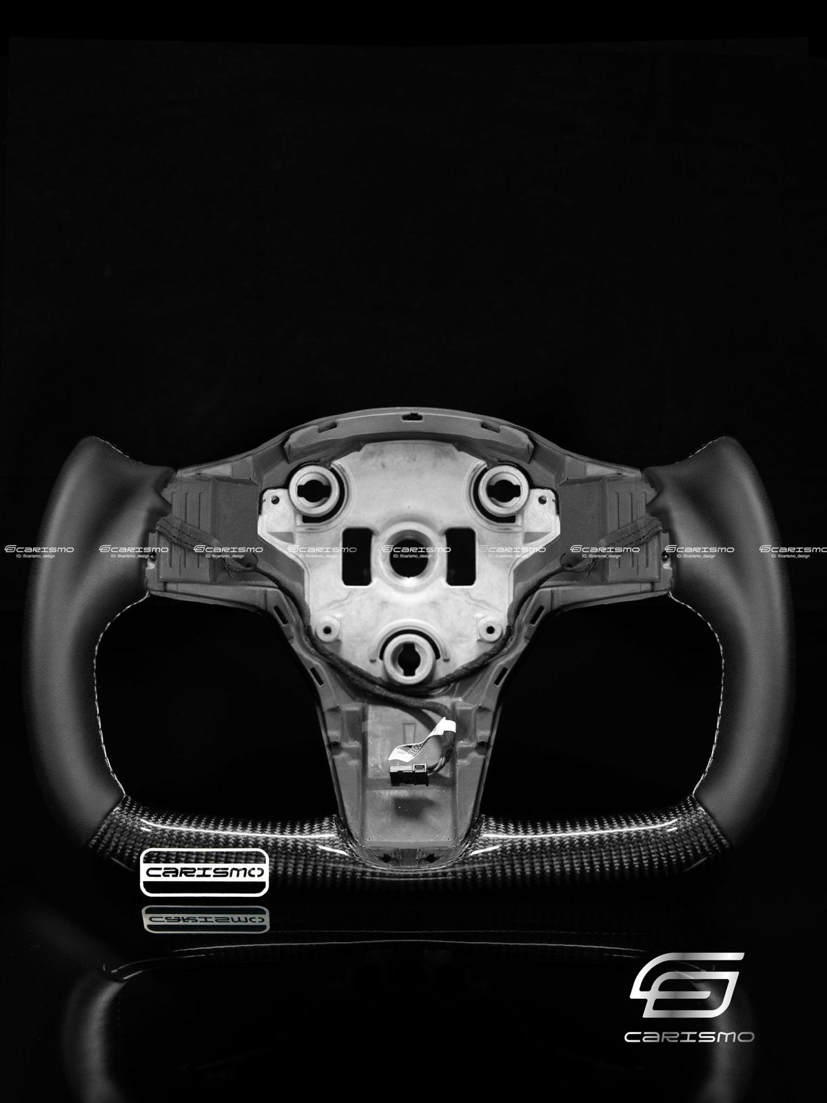 Carismo Steering Wheel For Tesla Model 3/Y - Yoke-Style (Heated) - Gloss Carbon - Smooth Leather
