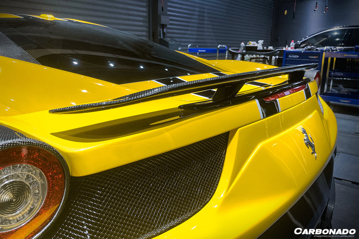 2010-2015 Ferrari 458 Coupe VT Style Carbon Fiber Trunk Spoiler - Carbonado