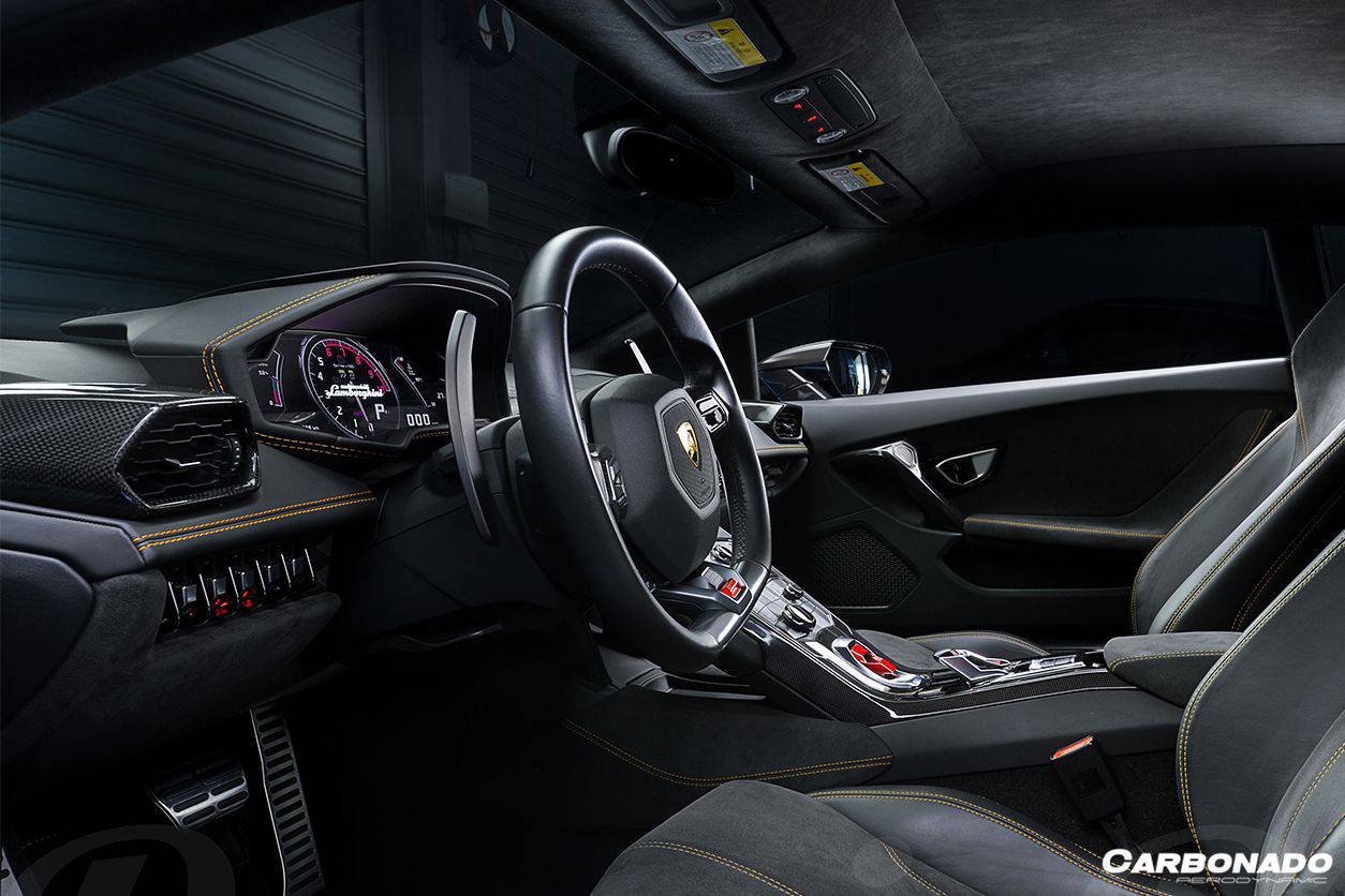2015-2019 Lamborghini Huracan LP610 & LP580 & EVO OEM Style Autoclave Carbon Fiber Center Console Border Trim - Carbonado