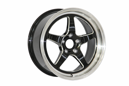 E101 Black Machined Lip 18x8.0 ET30 5x114.3 - Square Set (4 Wheels)