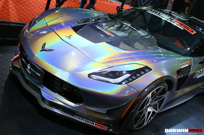 2013-2019 Corvette C7 Z51 Z06 Grandsport Carbon Fiber Front Lip with Caps - DarwinPRO Aerodynamics