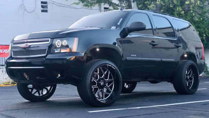 AXE WHEELS NEMESIS GLOSS BLACK MILLED 22x12 ET-44 8x180 (Square Set of 4)
