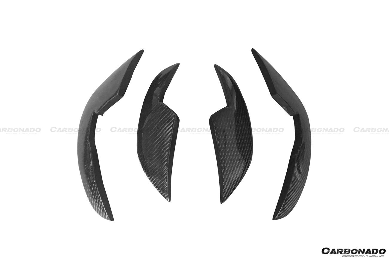 2013-2018 Audi RS6 Avant BS Style Carbon Fiber Front Bumper Canards - Carbonado