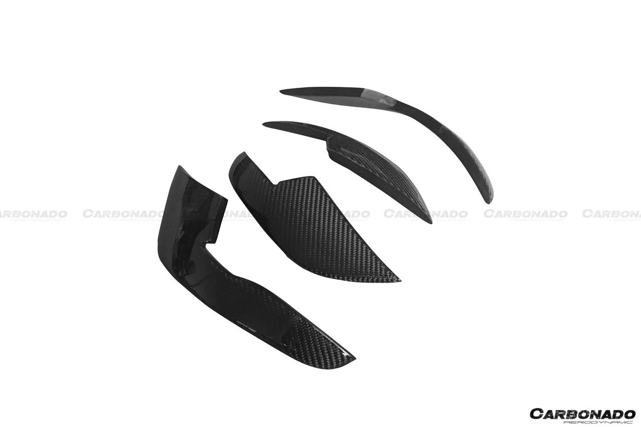 2013-2018 Audi RS6 Avant BS Style Carbon Fiber Front Bumper Canards - Carbonado