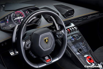 2015-2019 Lamborghini Huracan LP610 & LP580 & EVO OEM Style Autoclave Carbon Fiber Center Steering Wheel Trim - Carbonado