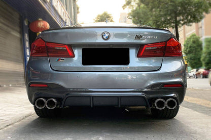 2017-2019 BMW 5 Series G30 G38 M-TECH ECC Style Carbon Fiber Rear Lip - Carbonado