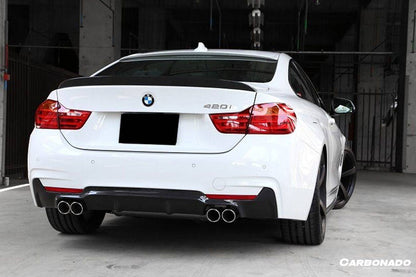 2013-2020 BMW 4 Series F32 F33 F36 3D Style Carbon Fiber Rear Qual Exhaust Diffuser (For M-Tech Only ) - Carbonado