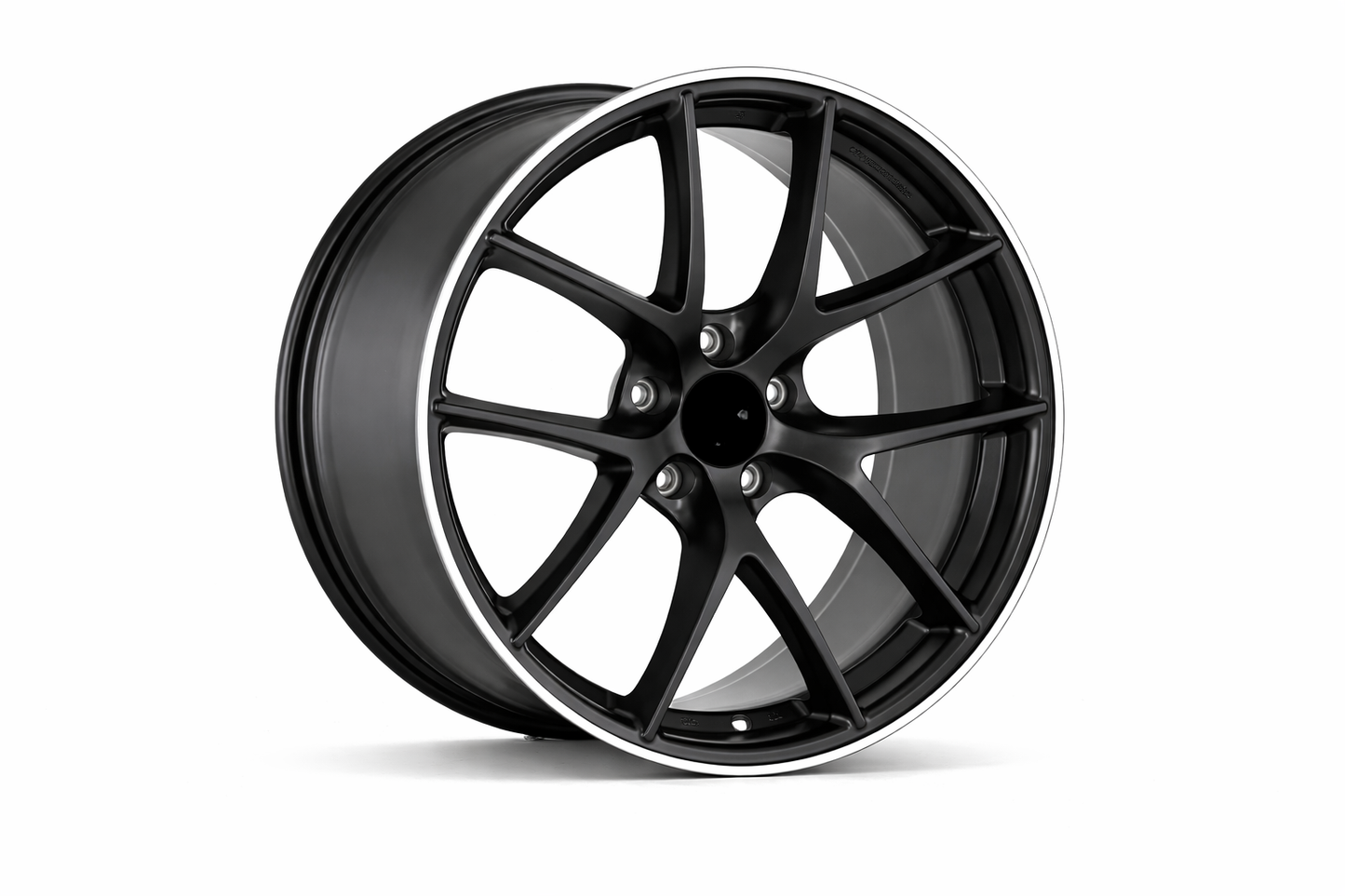 E054 Satin Black Machined Lip 18x8.0 ET35 5.114 - Square Set (4 Wheels)