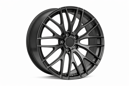 E008 Satin Black 19in Staggered Set 8.5 ET35 / 9.5 ET35 5.120 (4 Wheels)