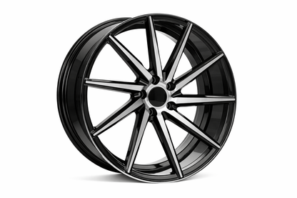 E013 Black Machined Face 19x8.5 ET35 5x114.3 - Square Set (4 Wheels)