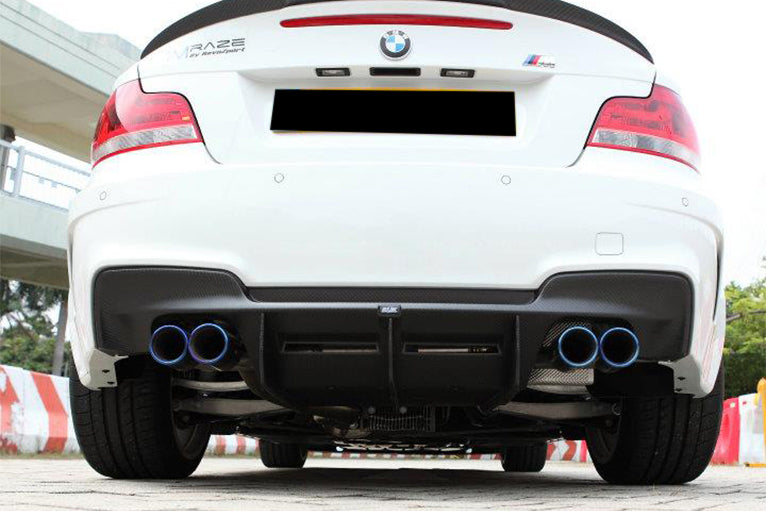 2008-2013 BMW E82 E88 1M RZ Style Carbon Fiber Rear Lip & Rea Diffuser Undertray - Carbonado