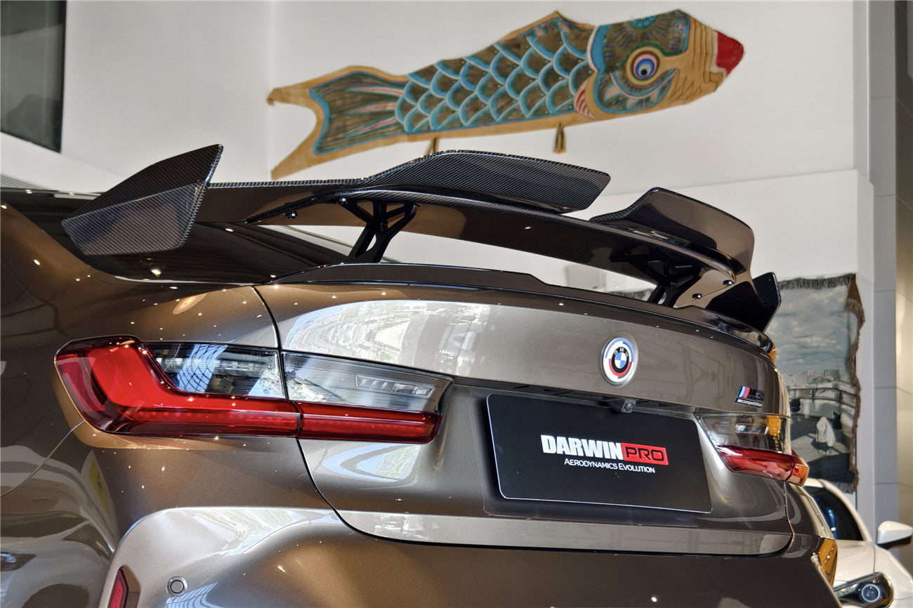 2021-UP BMW M3 G80 & 3 Series G20 & M4 G82 & 4 Series G22 BKSSII Style Carbon Fiber Trunk Wing With Aluminum Slloy Wing Legs - DarwinPRO Aerodynamics