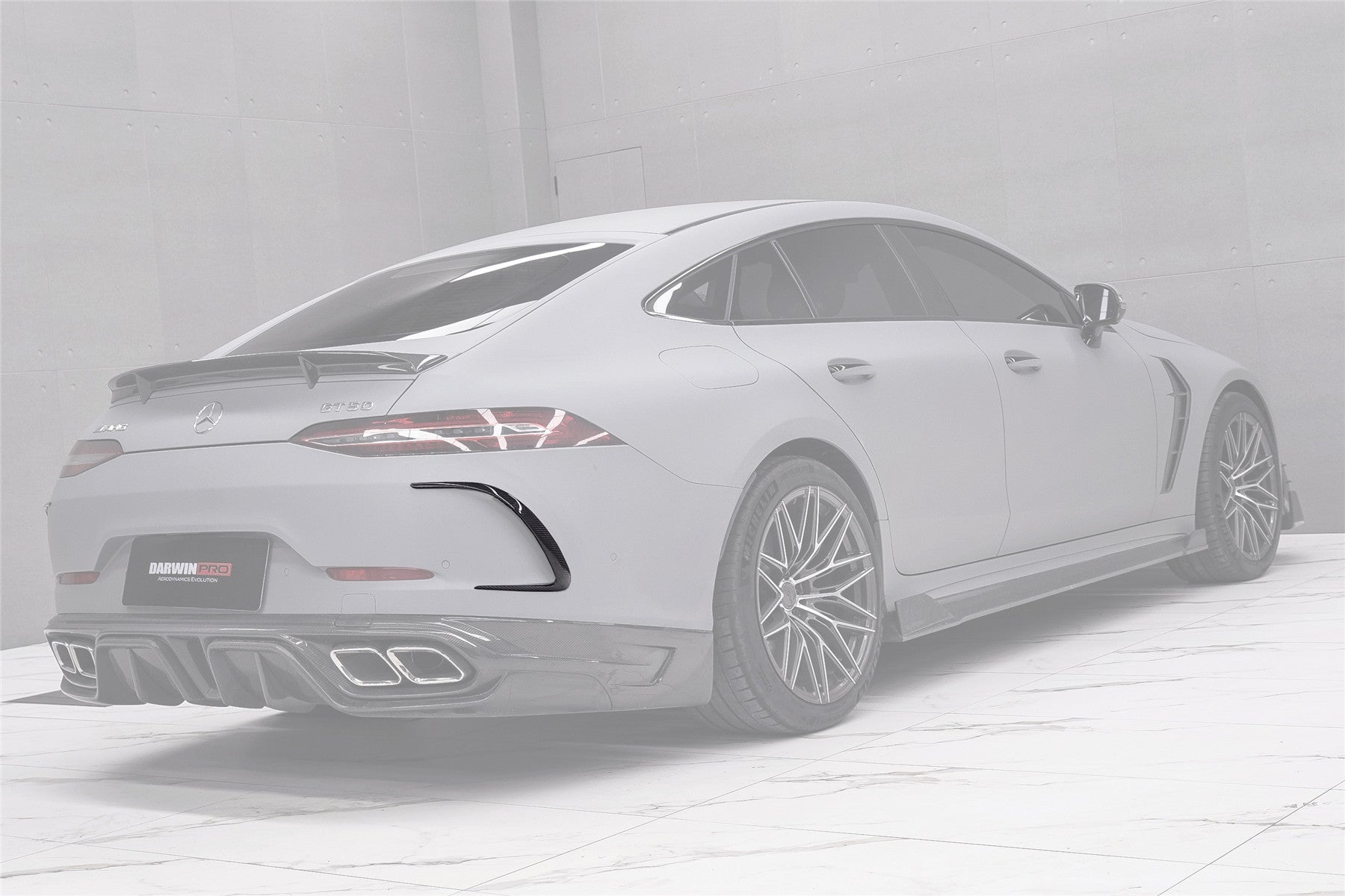 DarwinPRO 2019-2024 Mercedes Benz AMG GT50 GT53 GT43 4Door Coupe X290 IMP Performance Rear Bumper Canards - DarwinPRO Aerodynamics