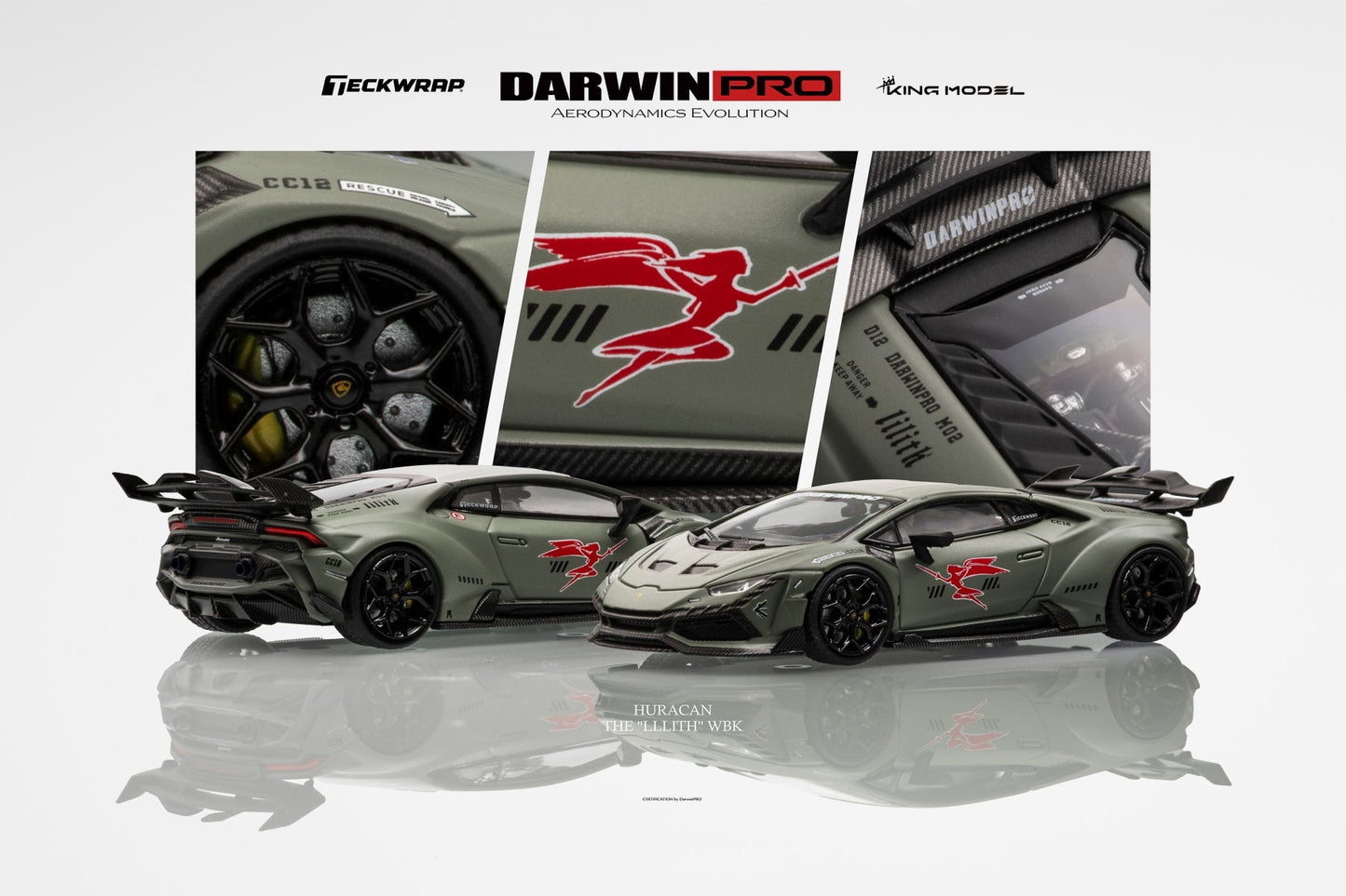 Limited Edition 1:64 Scale Diecast Lamborghini Huracan Wide Body Model | Darwinpro BKSSII Carbon Fiber Kit