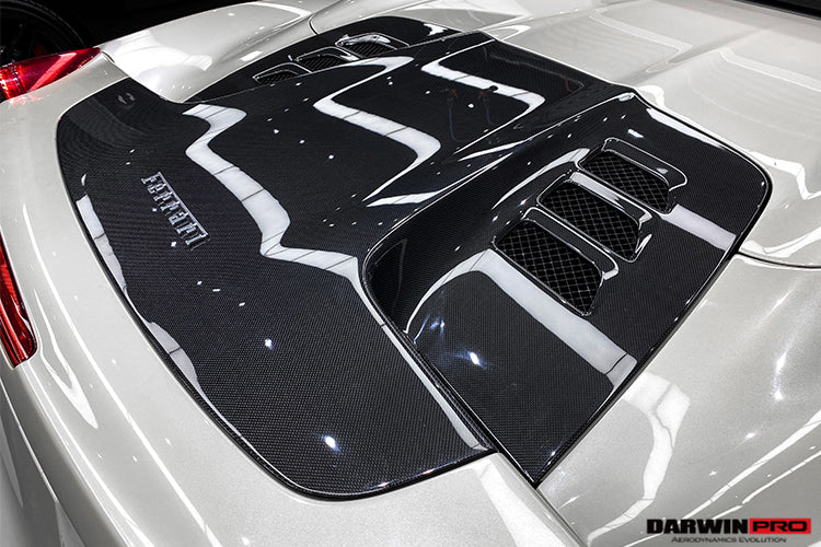 2011-2015 Ferrari 458 Spyder Carbon Fiber Engine Hood Replacement - DarwinPRO Aerodynamics