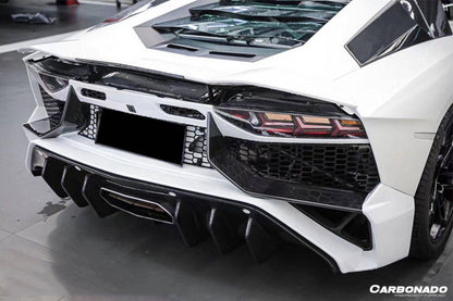 2011-2016 Lamborghini Aventador LP700 Coupe & Roadster SV Style Rear Bumper - Carbonado