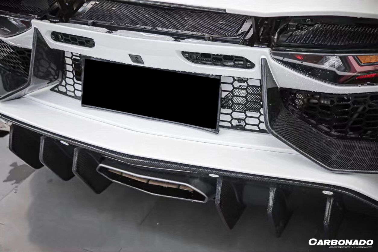 2011-2016 Lamborghini Aventador LP700 Coupe & Roadster SV Style Rear Bumper - Carbonado