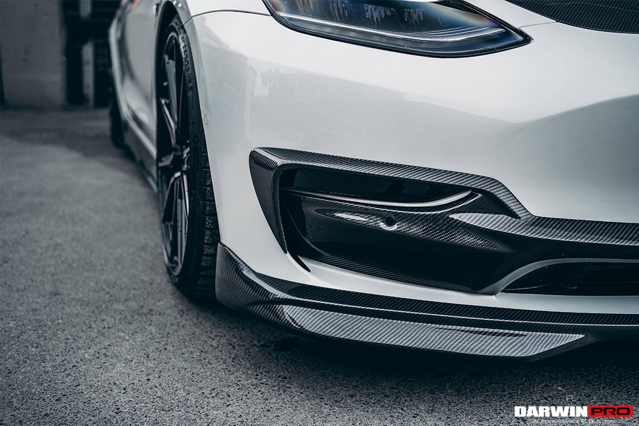 2017-2023 Tesla Model 3 IMP Performance Carbon Fiber Middle Front Lip - DarwinPRO Aerodynamics
