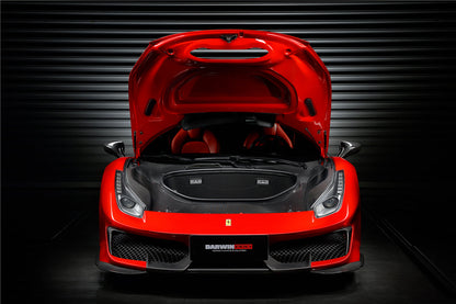 2015-2020 Ferrari 488 GTB/Spyder Pista Style Front Bumper Set W/Hood - DarwinPRO Aerodynamics