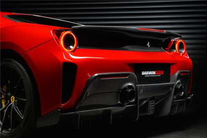 2015-2020 Ferrari 488 GTB Pista Style Rear Bumper & Wing - DarwinPRO Aerodynamics