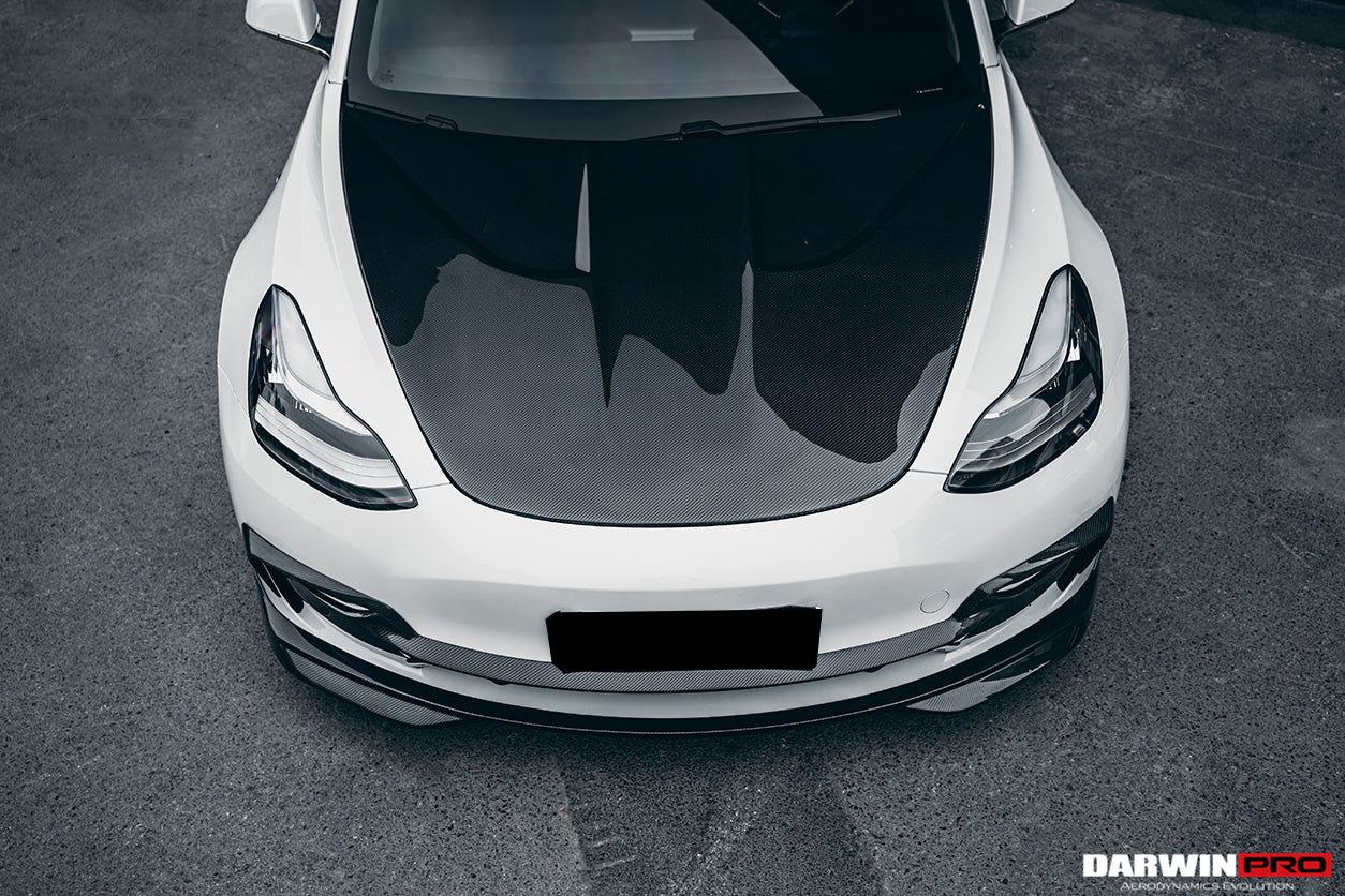 2017-2023 Tesla Model 3 IMP Performance Carbon Fiber Middle Front Lip - DarwinPRO Aerodynamics