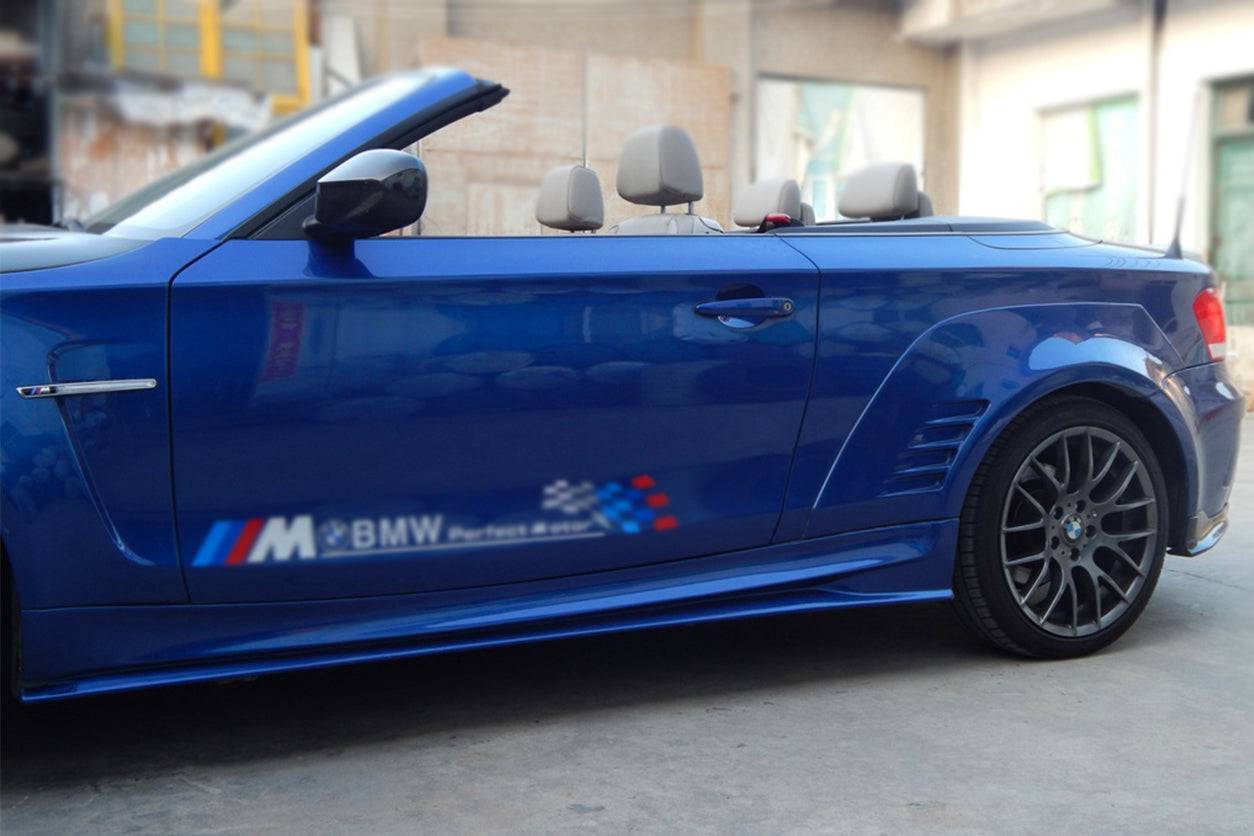 2008-2013 BMW 1 Series E82 E88 1M Style Side Skirts & Wide Rear Fender Flare body kit - Carbonado