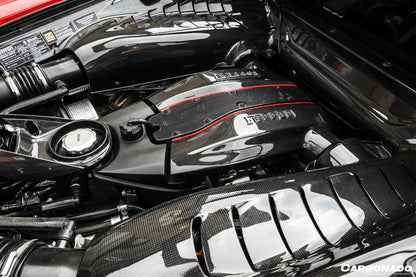 2015-2023 Ferrari 488 GTB/Pista/F8 Dry Carbon Fiber Engine Bay Panels With Heat Protection - Carbonado Aero