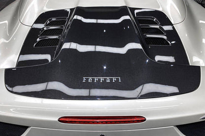 2010-2015 Ferrari 458 Spider Style Double Carbon Fiber Engien Hood Trunk - Carbonado