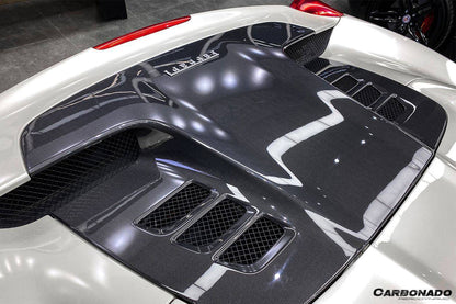 2010-2015 Ferrari 458 Spyder Style Double Carbon Fiber Engien Hood Trunk - Carbonado Aero