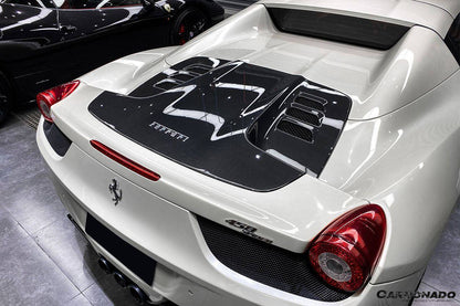 2010-2015 Ferrari 458 Spider Style Double Carbon Fiber Engien Hood Trunk - Carbonado