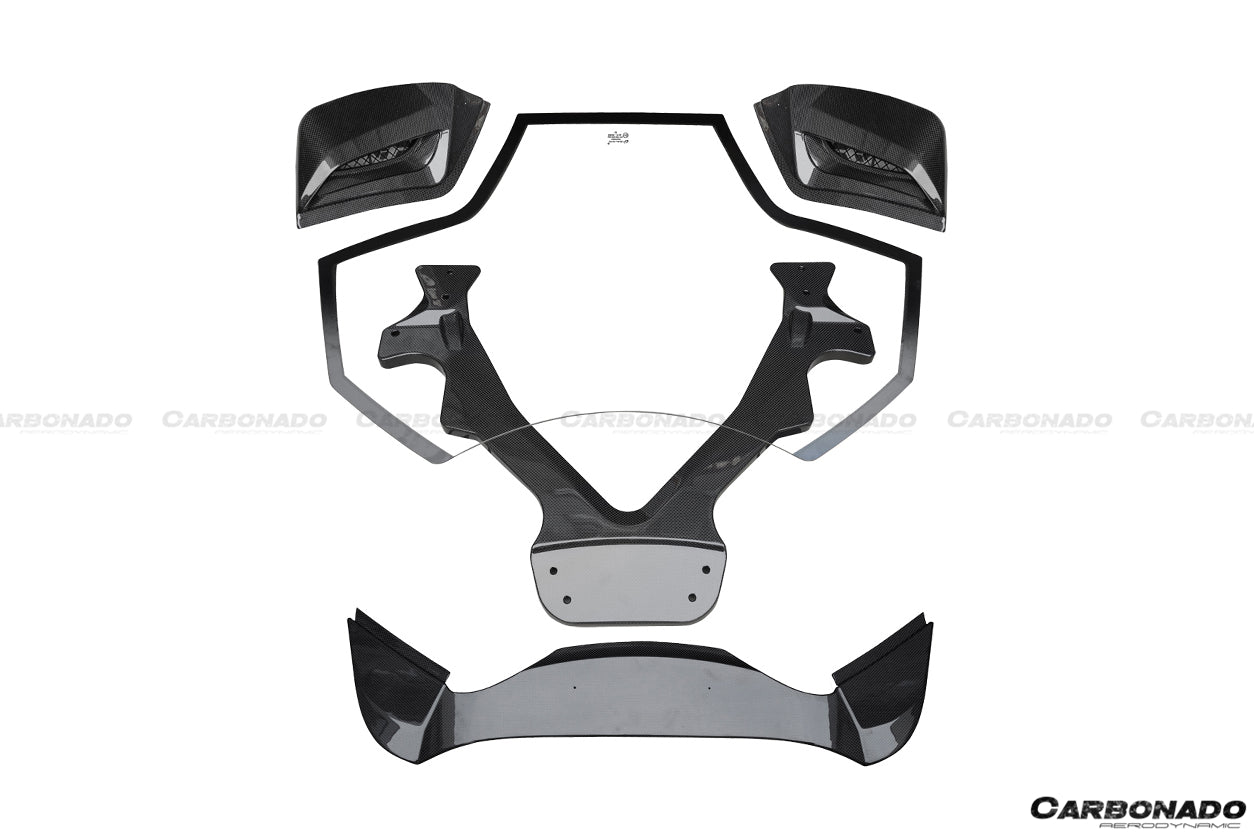 2015-2020 Ferrari 488 Spyder Dry Carbon Fiber Engine Hood With Glass - Carbonado