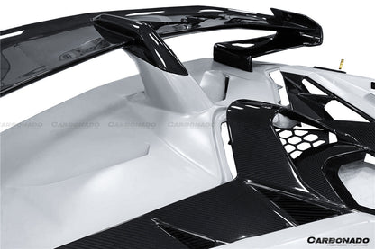 2011-2021 Lamborghini Aventador LP700 LP740 LP750 Coupe/Roadster SVJ Style Part DRY Carbon Fiber Engine Hood And Wing - Carbonado