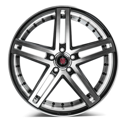 AXE WHEELS EX20 BLACK AND POLISHED FACE 22x9 ET20,25,32,35 5x112 (Square Set of 4)