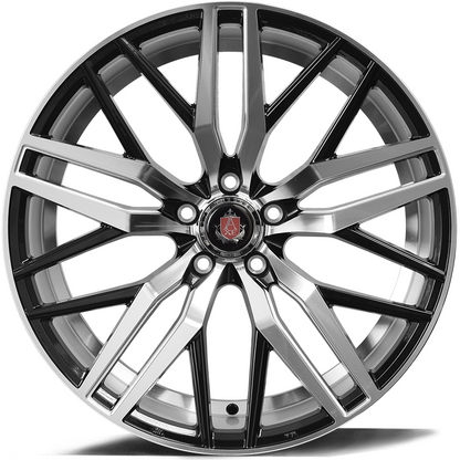 AXE WHEELS EX30 BLACK AND POLISHED FACE 22x10.5 ET25 5x127 (Square Set of 4)