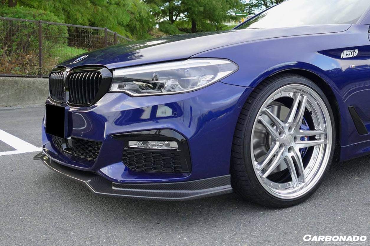 2017-2019 BMW 5 Series G30 G38 M-TECH ECC Style Carbon Fiber Front Lip - Carbonado