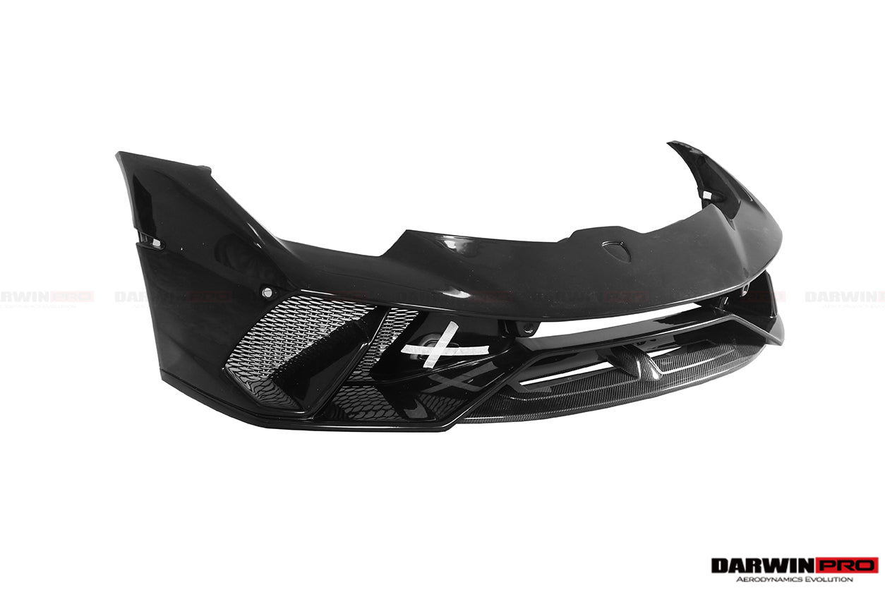 2015-2020 Lamborghini Huracan LP610/LP580/EVO BKSS Style Partial Carbon Front Bumper w/ Lip - DarwinPRO Aerodynamics