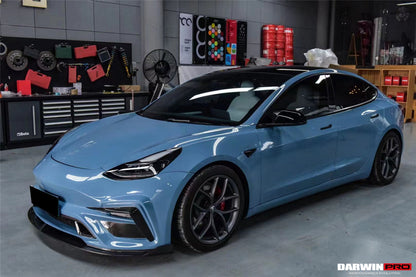 2017-2023 Tesla Model 3 IMP Performance Partial Carbon Fiber Front Bumper - DarwinPRO Aerodynamics