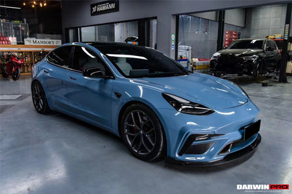 2017-2023 Tesla Model 3 IMP Performance Partial Carbon Fiber Front Bumper - DarwinPRO Aerodynamics
