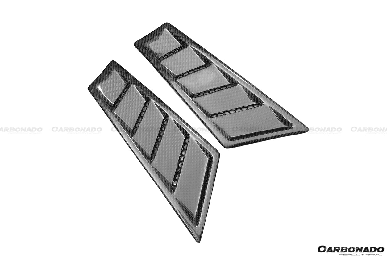 2015-2020 Lamborghini Huracan LP610/LP610 RZS Style Front Fender Carbon Fiber Vents - Carbonado