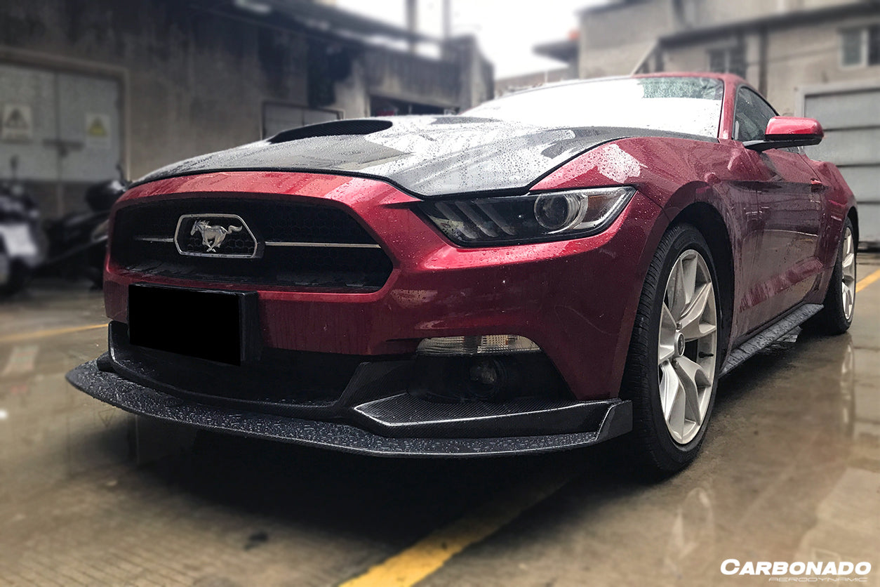 2014-2017 Ford Mustang HY Style Carbon Fiber Front Lip 2PCS - Carbonado