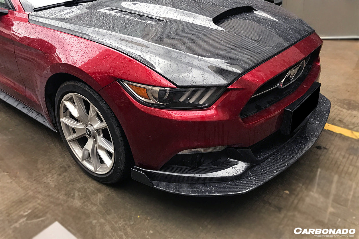2014-2017 Ford Mustang HY Style Carbon Fiber Front Lip 2PCS - Carbonado