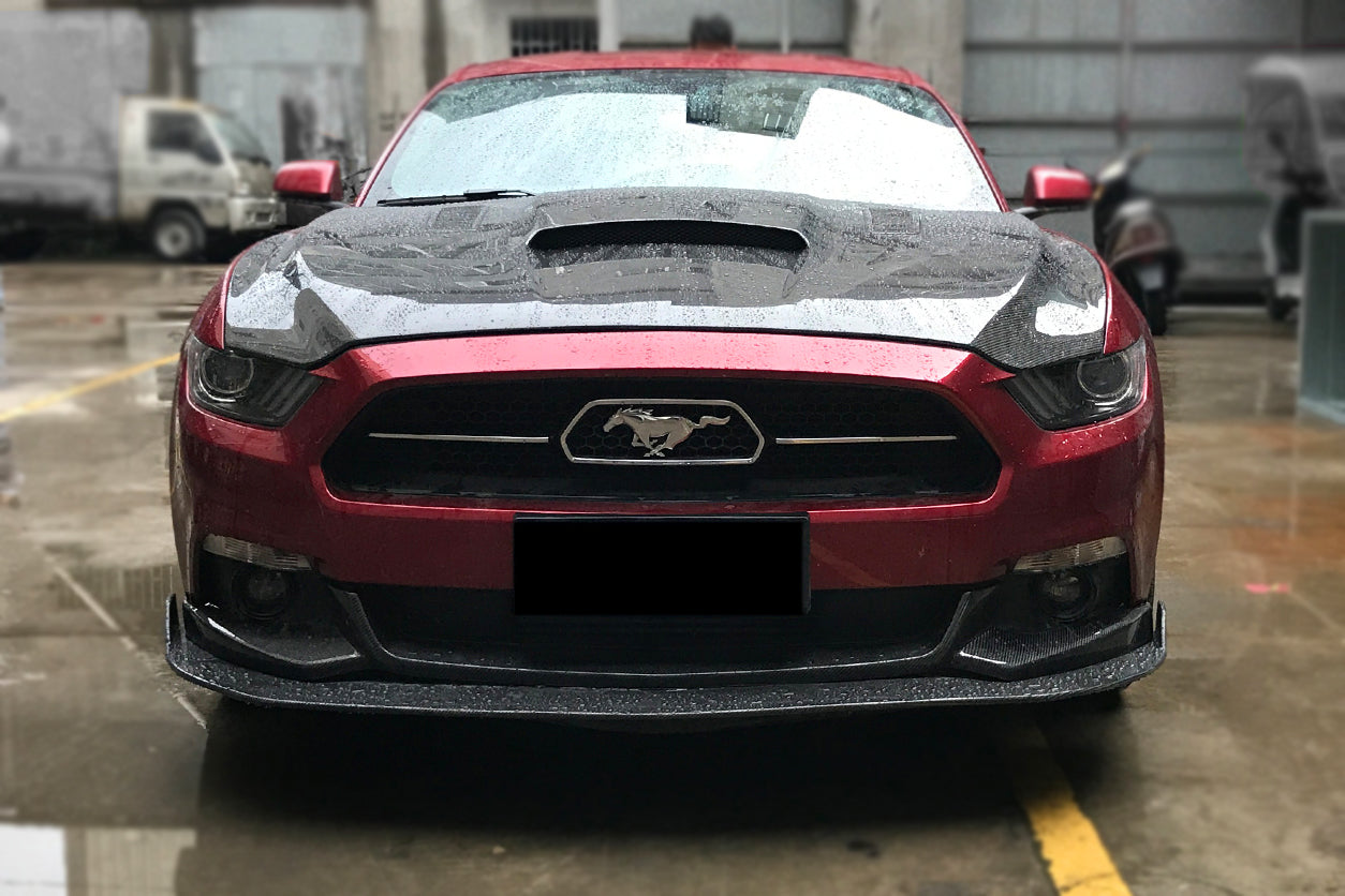 2014-2017 Ford Mustang HY Style Carbon Fiber Front Lip 2PCS - Carbonado