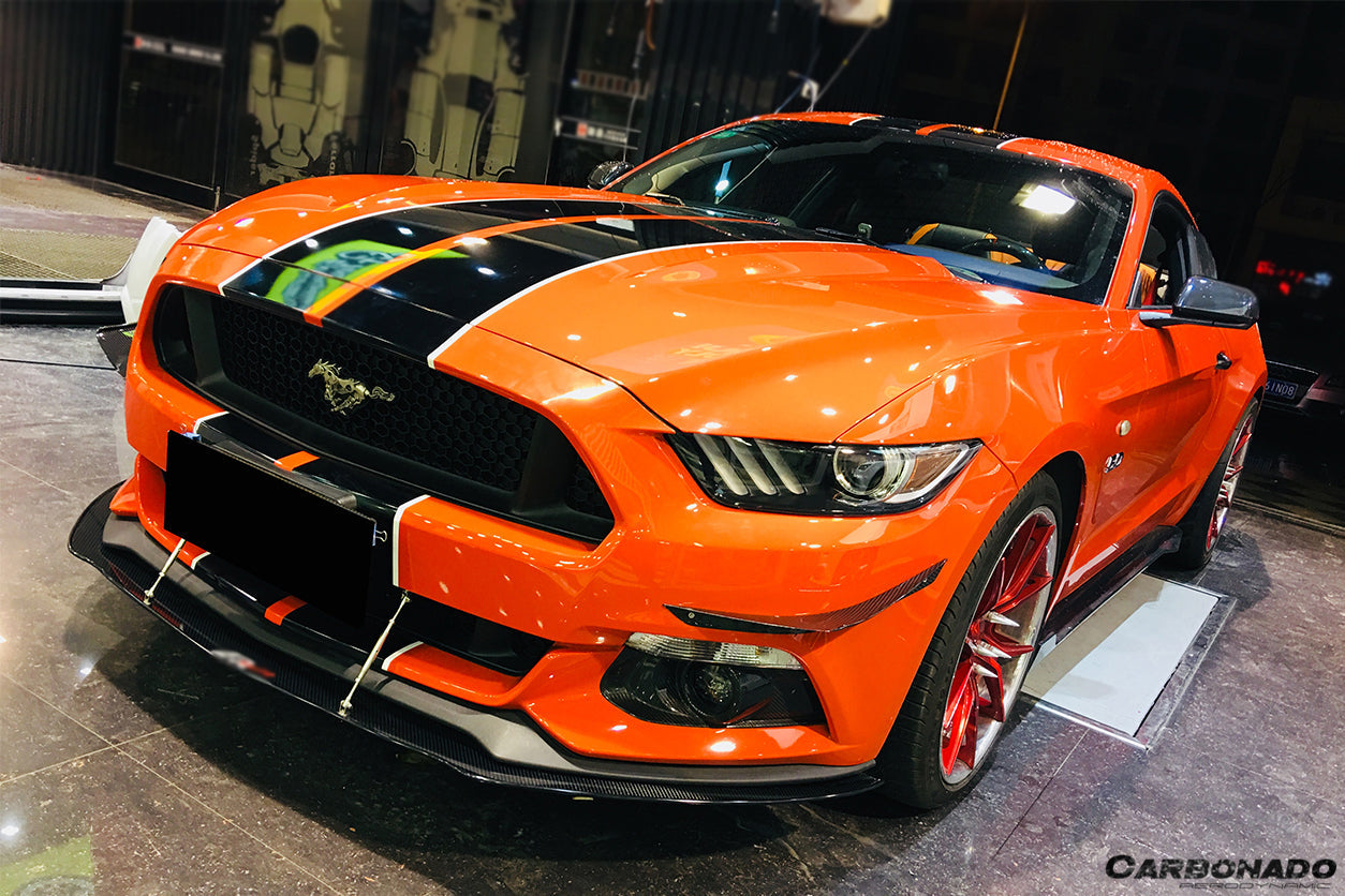 2014-2017 Ford Mustang AR Style Carbon Fiber Front Lip Underboard - Carbonado