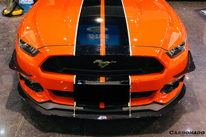 2014-2017 Ford Mustang AR Style Carbon Fiber Front Lip Underboard - Carbonado