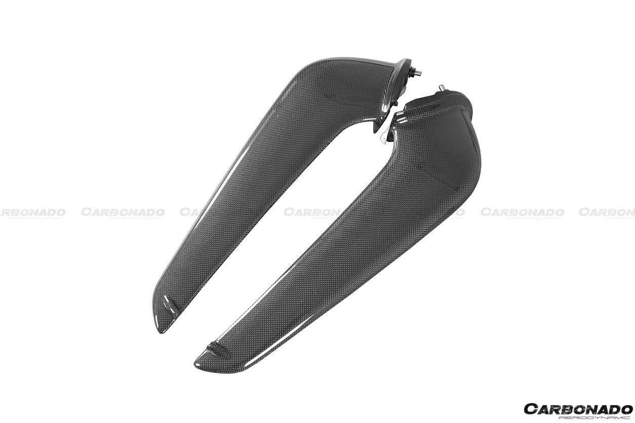 2010-2015 Ferrari 458 Coupe Spyder OE Style Carbon Fiber Front Bumper Canards - Carbonado Aero