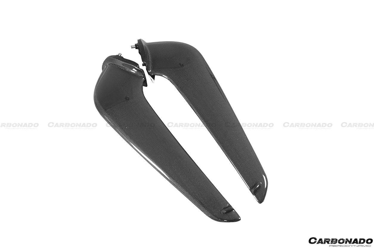 2010-2015 Ferrari 458 Coupe Spyder OE Style Carbon Fiber Front Bumper Canards - Carbonado Aero